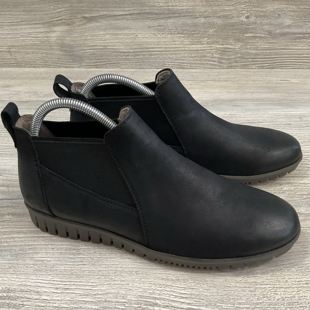 Dansko Louisa Womens Bootie 38 US 7.5 8 Black Burnished Calf Leather Ankle Boots